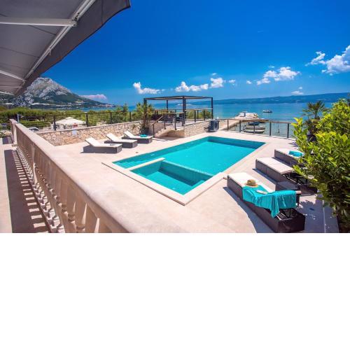 Beachfront Villa Draga with 32sqm private, heated pool, 4 bedrooms, sea view