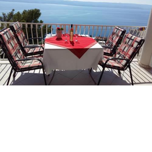 Studio Apartment in Pisak with Sea View, Balcony, Air Conditioning, Wi-Fi (90-3)