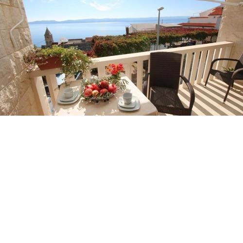 Studio apartment in Pisak with sea view, balcony, air conditioning, WiFi 3340-1